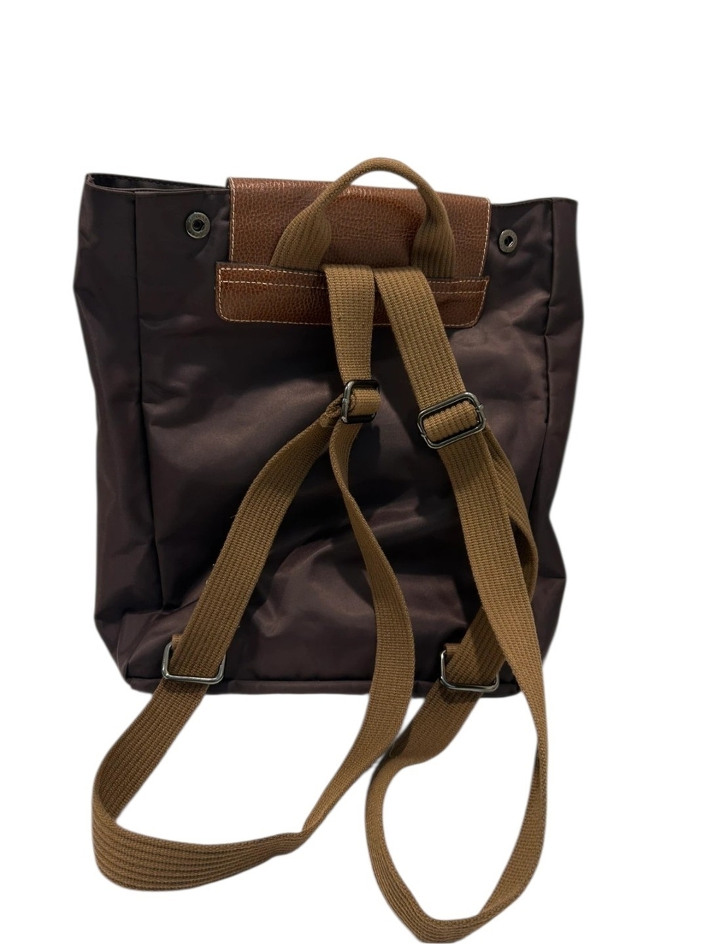 Longchamp Le Pliage Original Nylon & Leather Backpack in Dark Brown - Picture 3 of 10